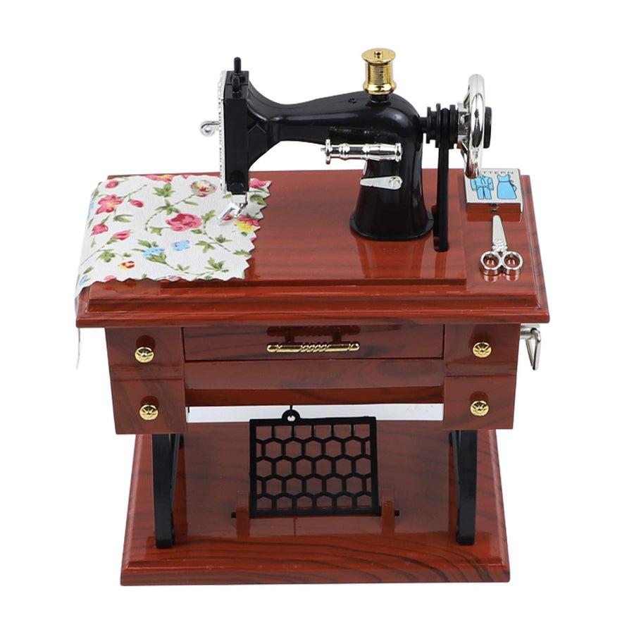 , Sewing Machine Music Box Vintage Musical Classical Desk Decor Christmas Valentine's Day 1 Pack