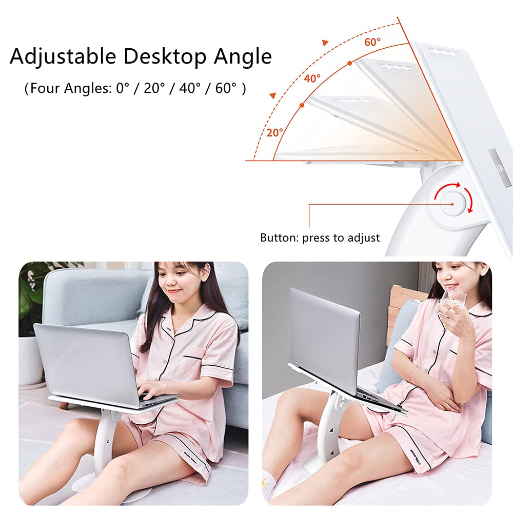 Portable Laptop Stand New Lap Desk for Laptop Adjustable Computer Stand Mount for Bed Sofa Couch Car Seat Floor Foldable Tray Table Pad Ergonomic Notebook Holder Gifts for Fathers Kid Adults