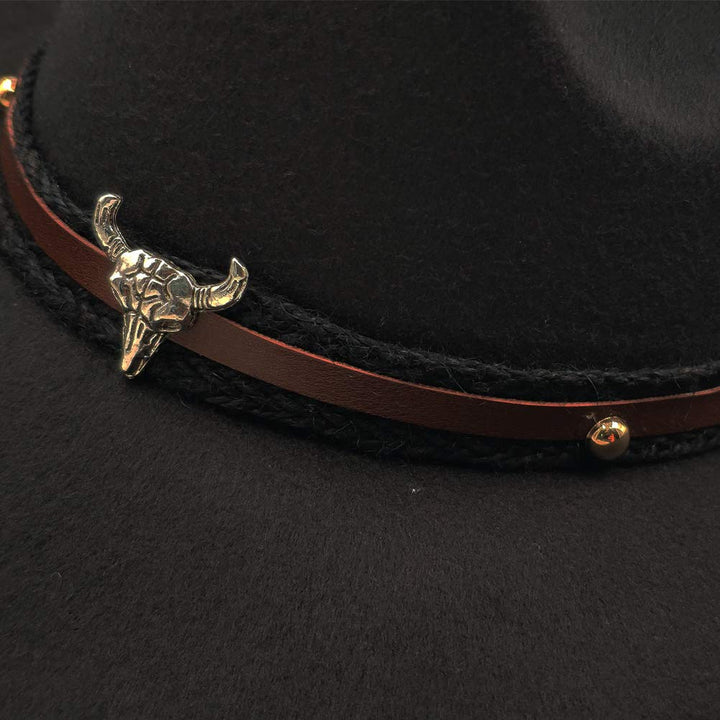 Men &amp; Women&#39;s Fur Felt Cowboy Hat Wide Brim Western Outback Black