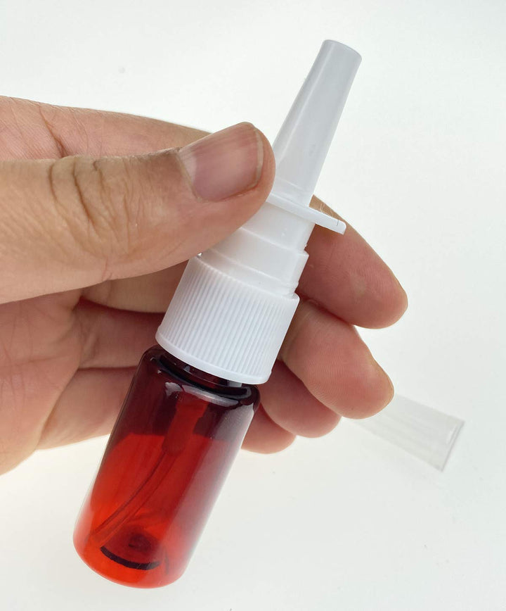 12PCS Plastic Brown Nasal Spray Bottles-Refillable Fine Mist Sprayers Cosmetic Makeup Perfume Storage Container (20ml)
