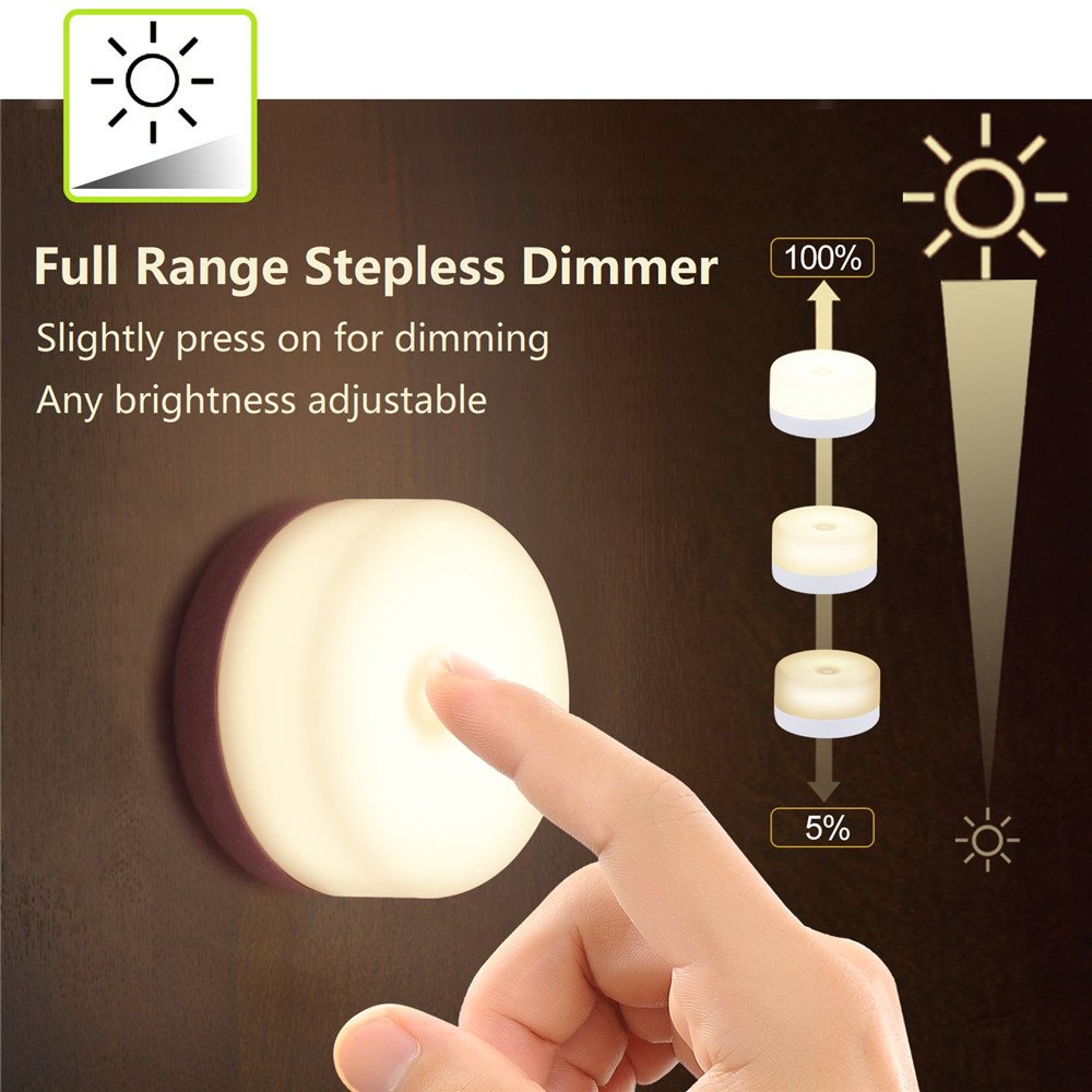 Baby Night Light, Rechargeable Mini Touch Light, Wireless LED Night Lights for Kids, Portable Bedside Lamp for Breastfeeding, Dimmable Nursery Lamp