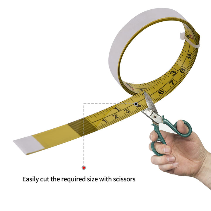 Standard Measure Tape with Adhesive Backing Self-Adhesive Scale with Adhesive Tape (Left-Right Reading)1 Meter