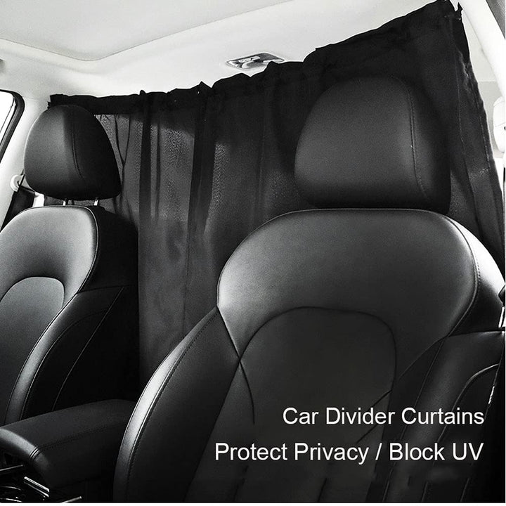 Car Divider Curtains Sun Shade-Privacy Travel Nap Night Car Camping Detachable Simple Curtain(Black)