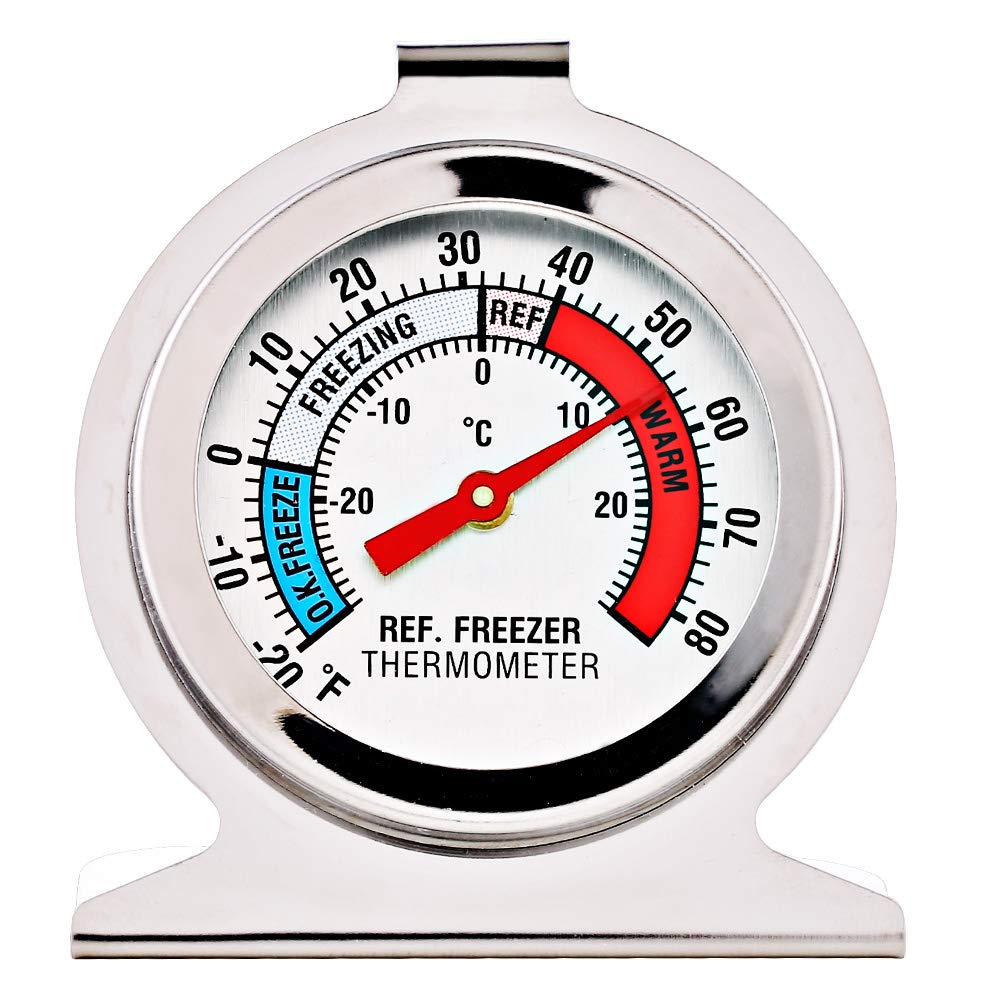 2 Pack Refrigerator Freezer Thermometer Large Dial Analog Thermometer
