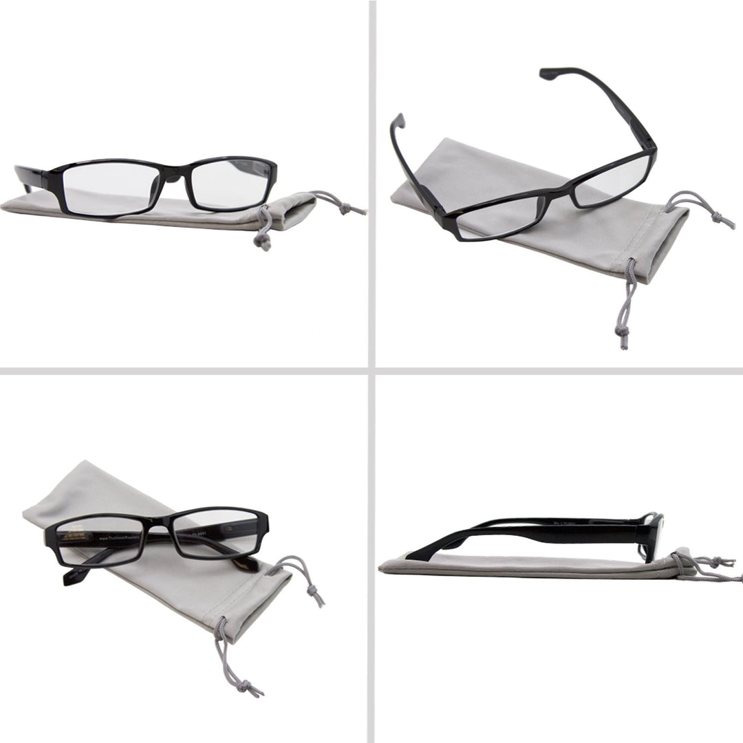 Reading Glasees 4.0 | 4 Pack Black | Readers for Men &amp; Women Spring Arms &amp; Dura-Tight Screws | Always Have a Stylish Look and Crystal Clear Vision When You Need It
