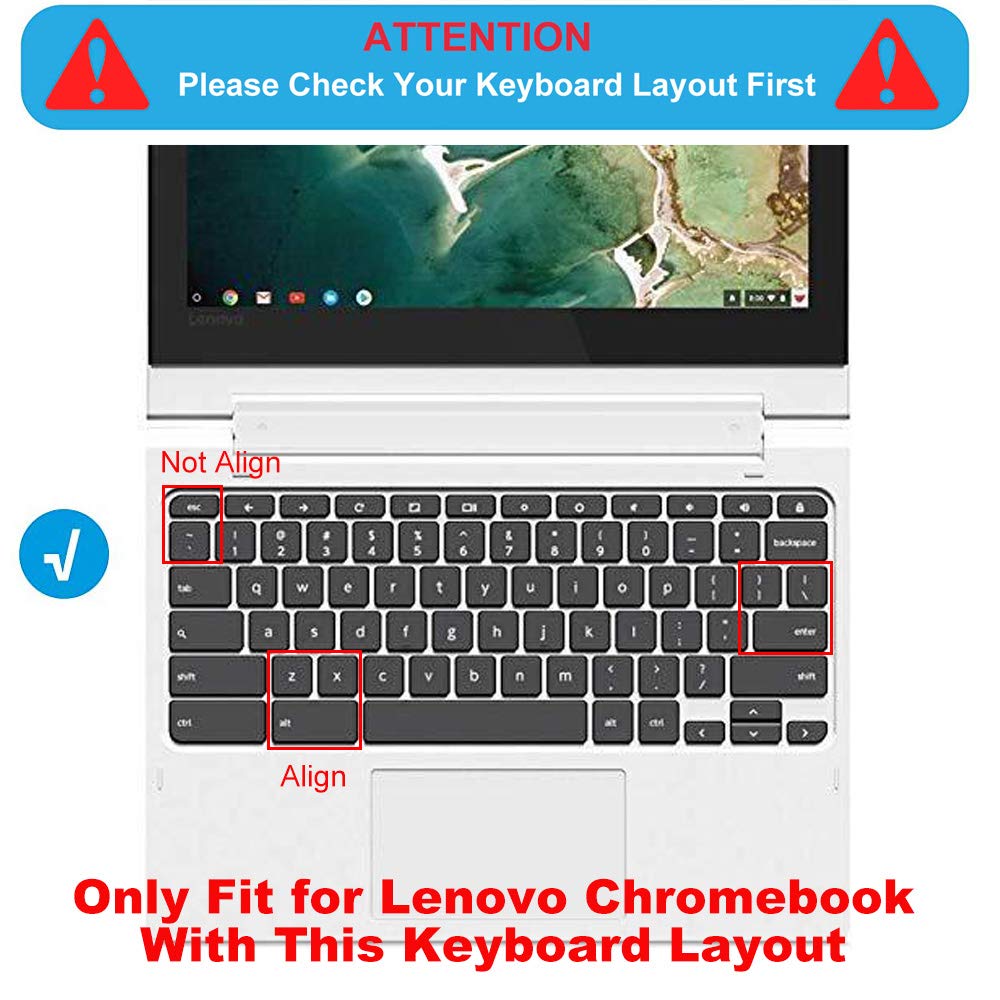 Keyboard Cover Skin for Lenovo Chromebook Flex 3 11 11.6 Laptop |Lenovo Chromebook C330 11.6 |Lenovo Flex 11 Chromebook 11.6 |Lenovo Chromebook N20 N21 N22 N23 100e 300e 500e 11.6, Gradual Pink