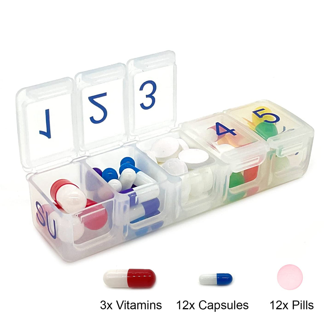 7 Day x 5 Large Capacity Pill Box Organizer System