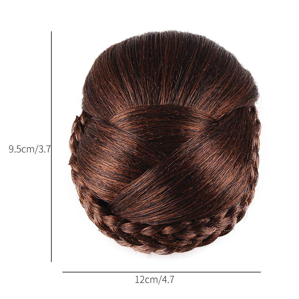 Light Borwn: Better-Home Synthetic Hair Braided Clip In Bun Hair Extensions Hair Pieces Women(Light Brown)
