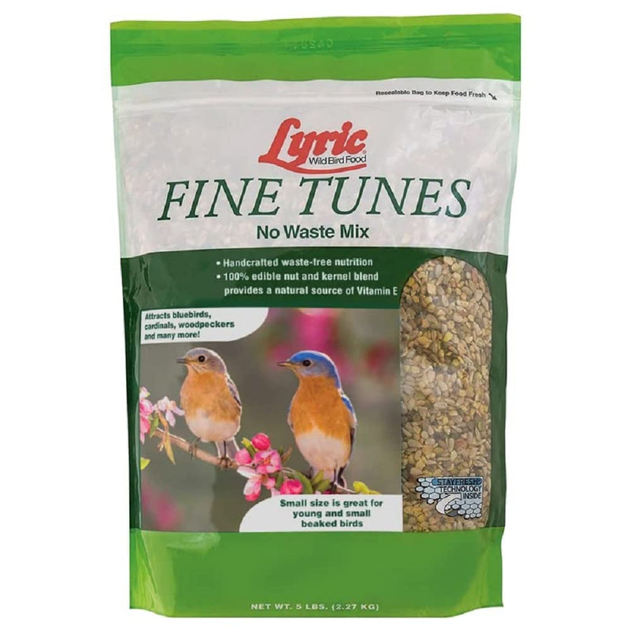 Fine Tunes Wild Bird Seed - No Waste Bird Food Mix - Attracts Bluebirds, Finches, Chickadees & More - 5 lb bag