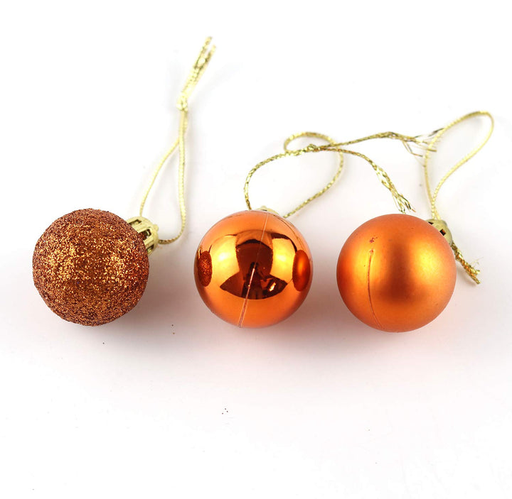 24pcs Christmas Ball Ornaments Shatterproof Christmas Decorations Tree Balls for Holiday Party Decoration, Tree Ornaments Hooks Included (Orange, 4cm/1.57)