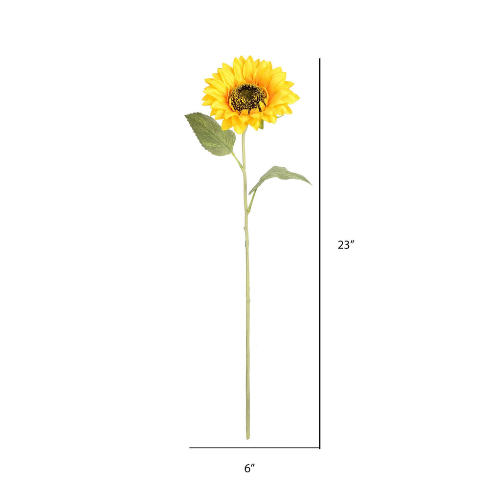 Vickerman 23 Artificial Yellow Sunflower Stem, 6 per Ba