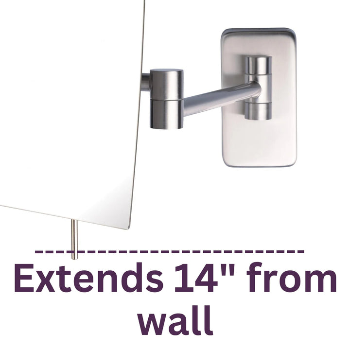 JRT695N 6.5-Inch by 8.5-Inch Wall Mount Rectangular Makeup Mirror, Nickel Finish