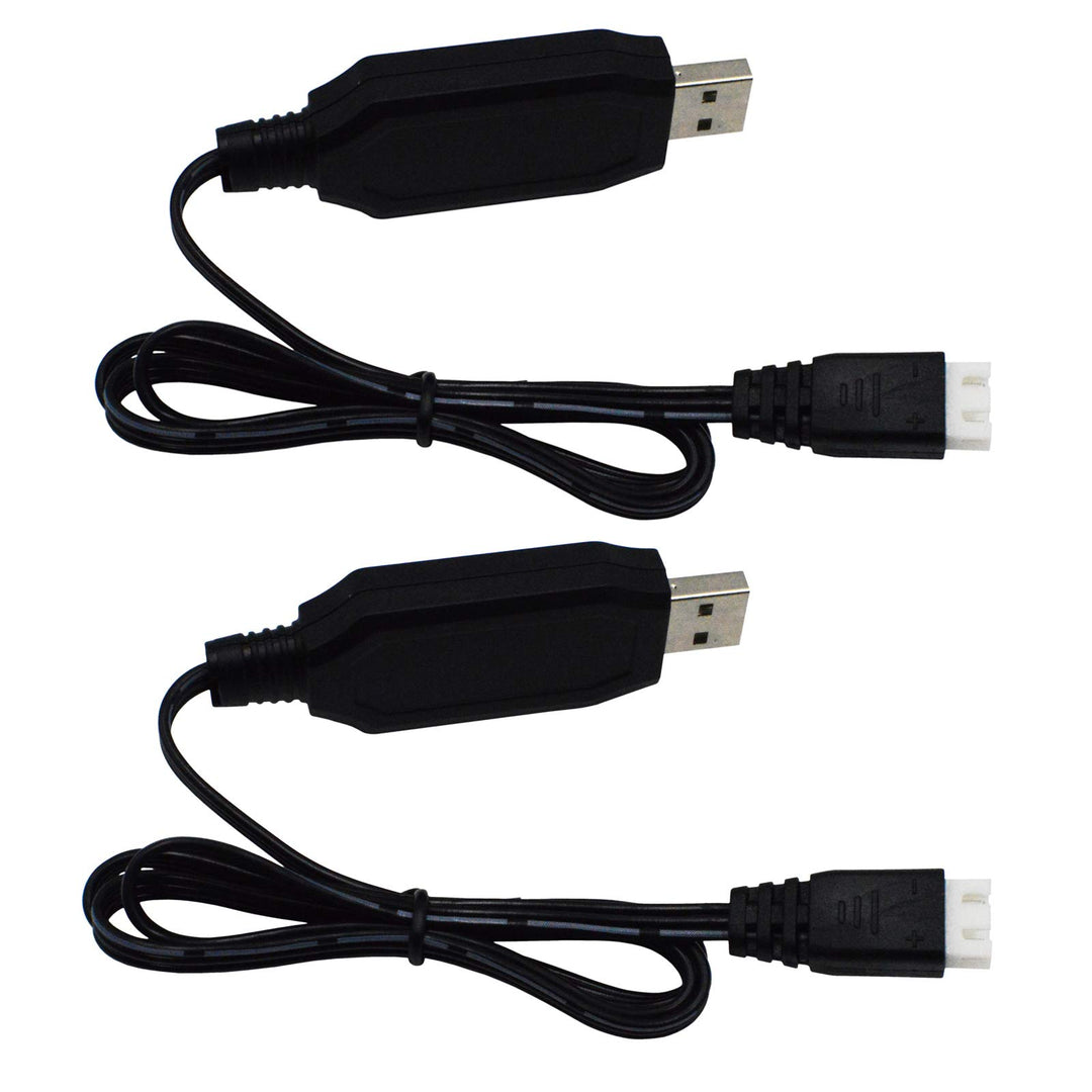 2 Pack H102 7.4V 1.3A USB Charger Cable with XH-3P Connector Plug for RC Truck 7.4V 2S Lipo Battery and H120 H100 H101 H103 H110 H112 H108 RC Boat and Trucks Quadcopter H106 USB 2