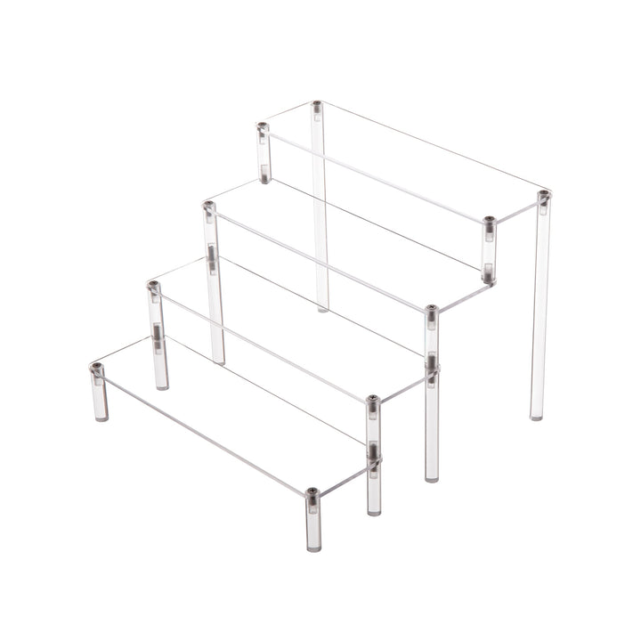4 Tier Acrylic Stand Cupcake Stand, Black Dessert Stand Display Riser Shelf for Party, Countertop Desktop Acrylic Display for Decoration and Organizer