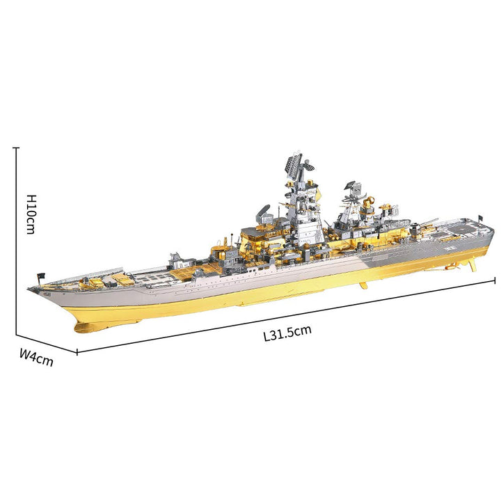 3D Metal Puzzles for Teens, Russian Battlecruiser Pyotr Velikiy Battleship Model Kit, 3D Warship Models Building Puzzle for Adults DIY Toys, Birhtday for Boys Men, 270 Pcs