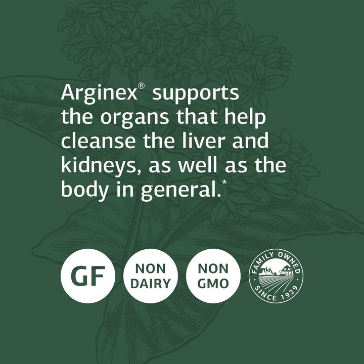 Arginex - Whole Food Formula for Body Cleanse Organs - Liver Support and Kidney Health Supplement with Vitamin A, Oat Flour, Buckwheat and Ascorbic Acid - 90 Tablets