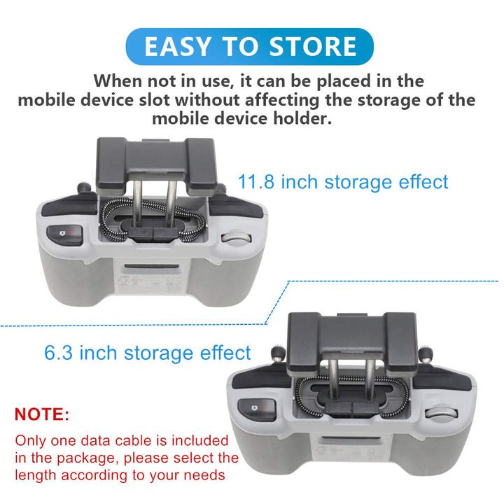 Hanatora 6.3 inch USB C to Micro USB Remote Controller Cable for DJI Mavic 3,Mini 2,Air 2S,Mavic Air 2, Nylon Braised OTG Cell Phone RC Data Cord Accessories (Micro USB Connector)