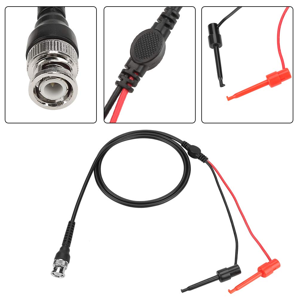 Signal Generator Cable,2Pcs BNC to Dual Coaxial Cable,Testing Hook Probe Waveform Generator,High Stability,for Oscilloscope with BNC Interface