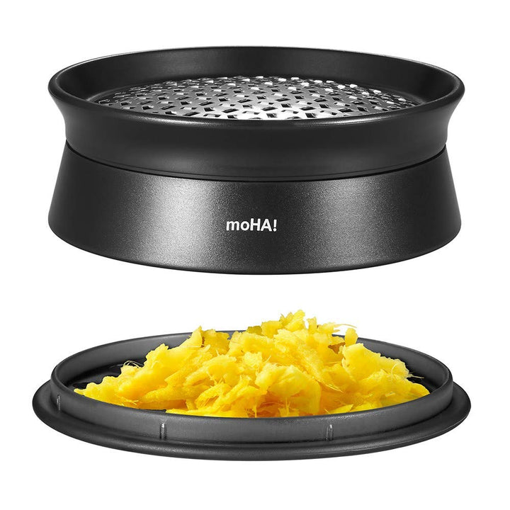 Moha Rotating Ginger Grater, 4-Inch, Black