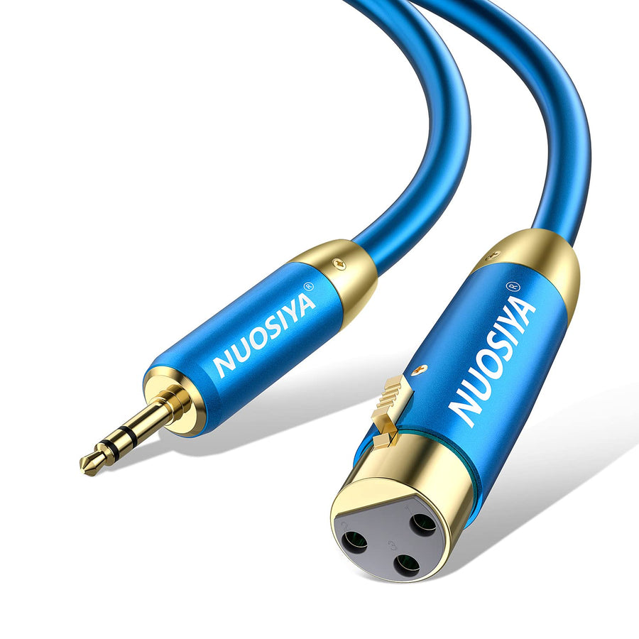 3.5mm to XLR, XLR to 3.5mm Unbalanced Cable Adapter, 6ft 1/8 inch Stereo Microphone Cable Mini Jack Aux to XLR Female Audio Cord, 22AWG Pure Copper Wire Core for Cell Phone, Laptop, Speaker
