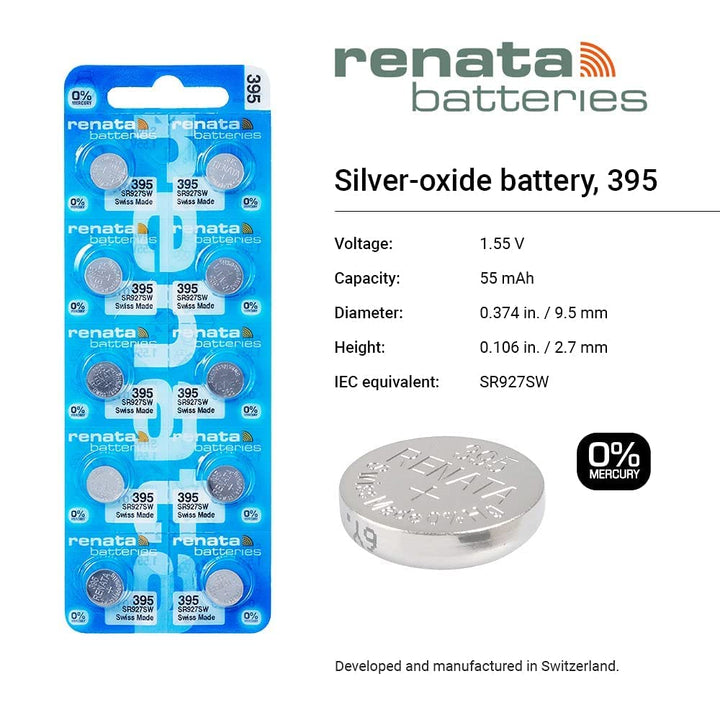 JewelrySupply Renata Watch Battery 395 (Package of 2)
