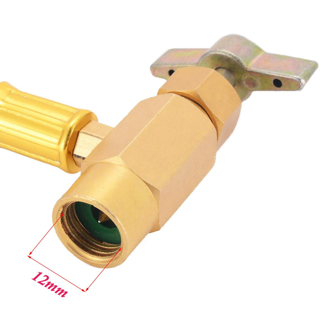 R1234YF Charging Hose with Gauge Kits, R-1234YF Adapter 1/2 LH Can Opener Tap, A/C Service Hose Refrigerant Cans Taper Sets