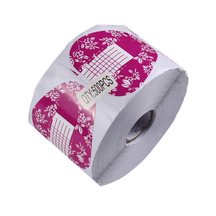 500 Pieces Horseshoe-shaped Nail Art Acrylic Nail/UV GEL Nail Extention Tips Form Guide Sticker (C-Purple)