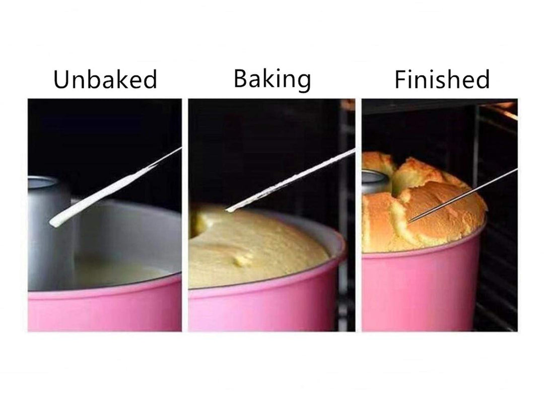 3Pcs Stainless Steel Cake Tester Reusable Metal Cake Probe Cake Testing Needle Home Bakery Muffin Bread Cake Tester Probe Skewer Pin Needle Kitchen Baking Assistant Tool,7.5 Inches
