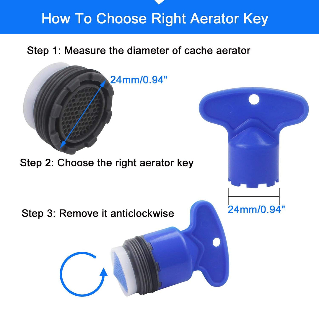 20 Pieces Cache Faucet Aerator Key Removal Wrench Tool with 20 Pieces Faucet Aerator for M 16.5 18.5 21.5 24 Cache Aerators