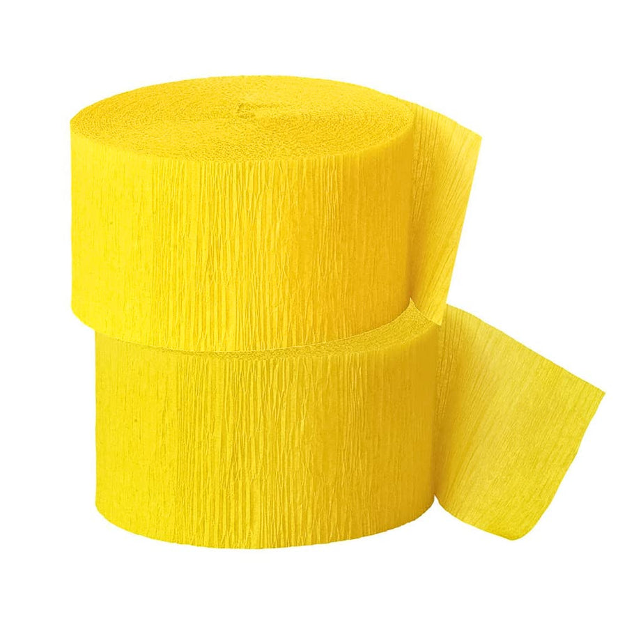 Crepe Paper Streamer, 81 Feet (2 Pack) - Party Supplies for Parties, Baby Shower, Bridal Shower (Yellow)