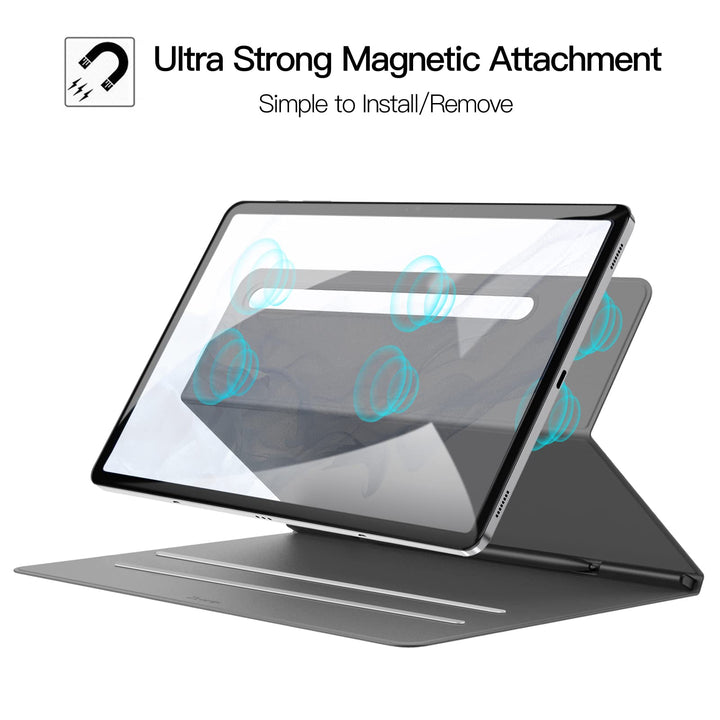for Samsung Galaxy Tab S7 FE/S8 Plus/S7 Plus 12.4 Inch Case, Magnetic Backing Slim Lightweight Cover with S Pen Holder, Stand Case for 12.4 Samsung Tablet S8+/ S7 FE/ S7+, Black