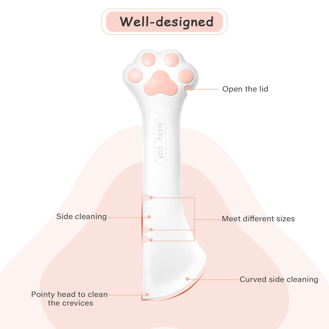 Outus 2 Pieces Multi-Functional Pet Food Can Spoon with 2 Pieces Universal Silicone Can Covers Mini Spatula Can Opener for Pet Cat Dog Feeding Can and Wet Food Storage