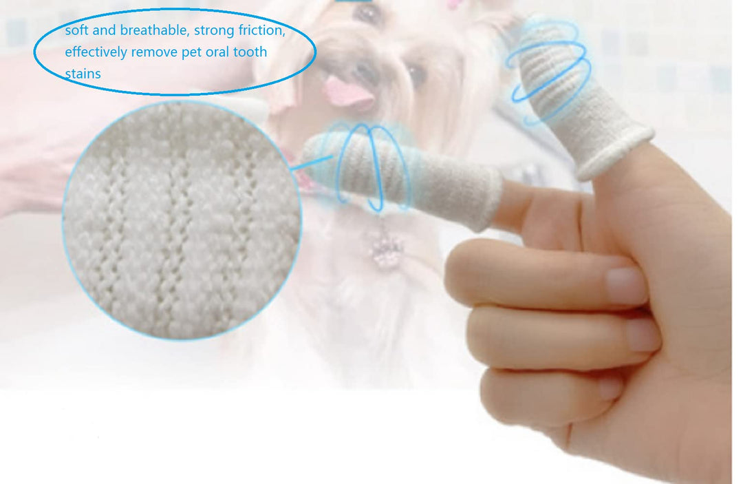 4 Sets White Dog and Cat Toothbrush,1 Set for Two Fingers,Fingers Dog Toothbrushes for Dog Dental Care and Dog Teeth Cleaning, Comfortable, Durable and Washable