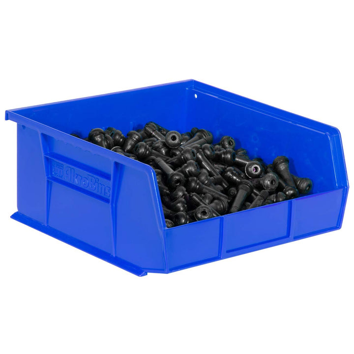 30235 AkroBins Plastic Storage Bins, Space-Saving Stackable Bins, Garage Organization Bins, Pantry Organization, Craft Storage, 11-Inch x 11-Inch x 5-Inch, Blue, 6-Pack