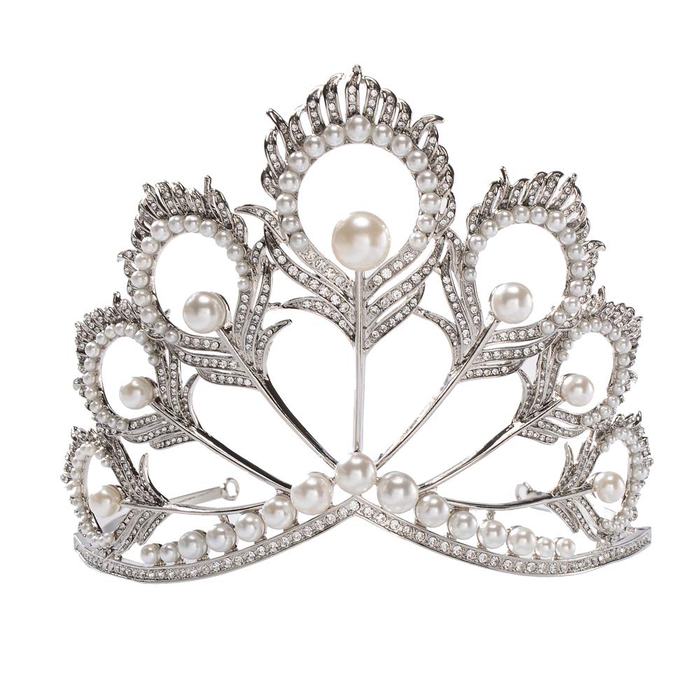 Prom Princess Crown Pearl Tiara Rhinestone Tiara Pageant Queen Crown Wedding Hair Jewelry