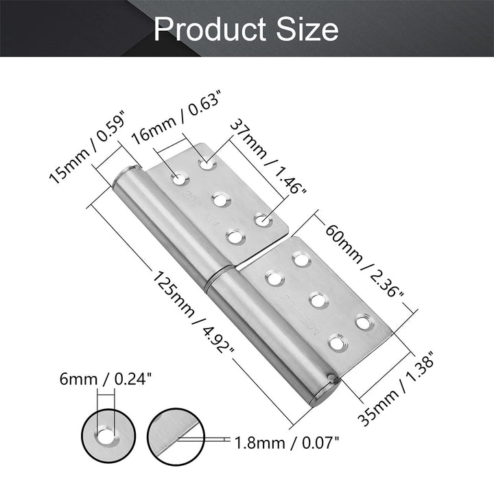 MroMax 4PCS Lift Off Hinge 4.92 x 1.38 x 0.07 Stainless
