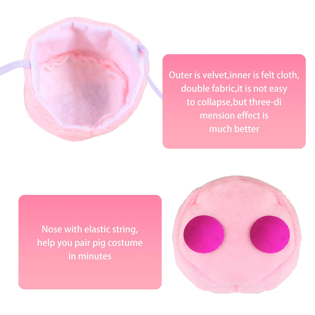 UNIME 4 Pcs Pig Costume Set Pig Ears Headband Pig Nose 