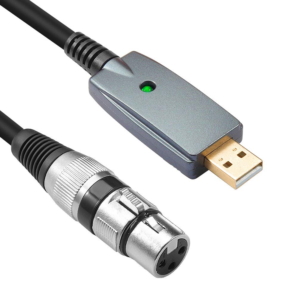Disino USB Microphone Cable,XLR Female to USB Mic Link 