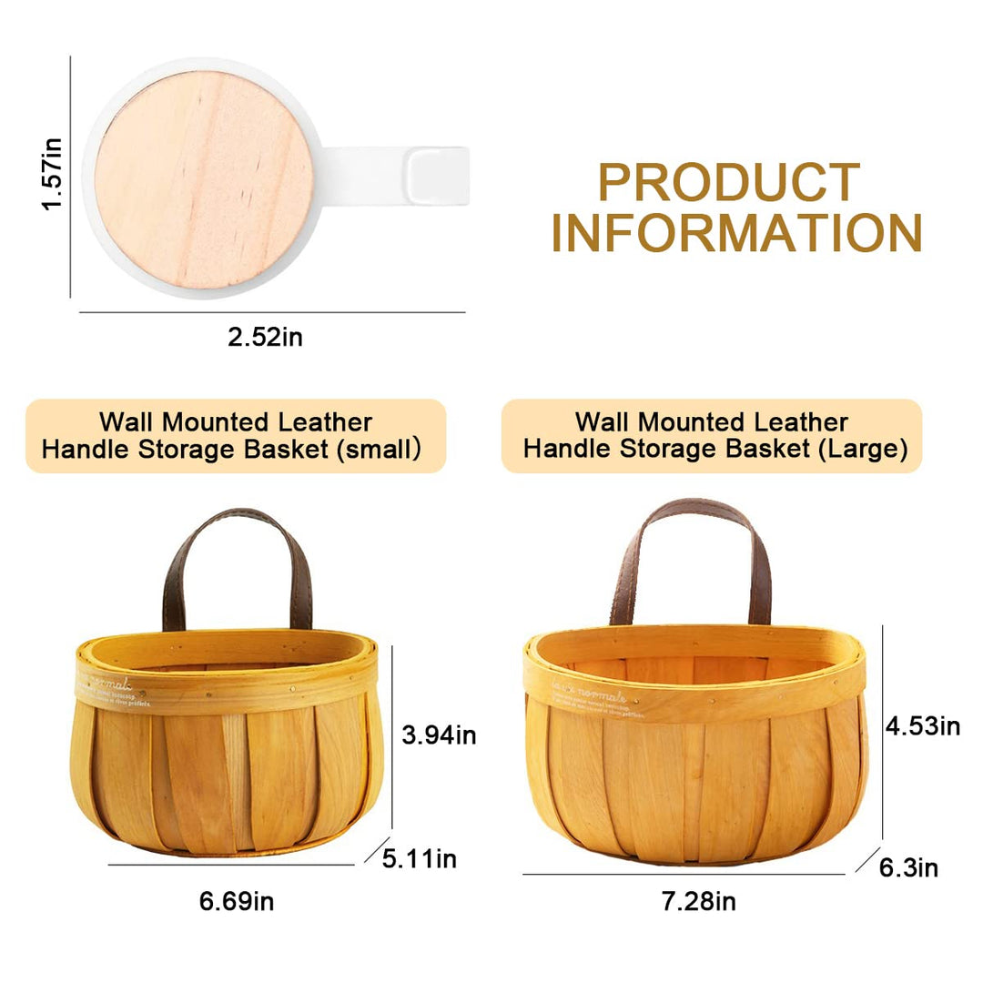 Hanging Basket Handwoven Wood Hanging Wall Basket Vegetable Fruit Storage Keeper for Potato Onion Kitchen Farm House Home Decoration