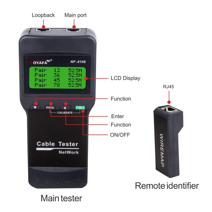 Noyafa SC8108 Network Cable Tester LAN Phone Wire Meter