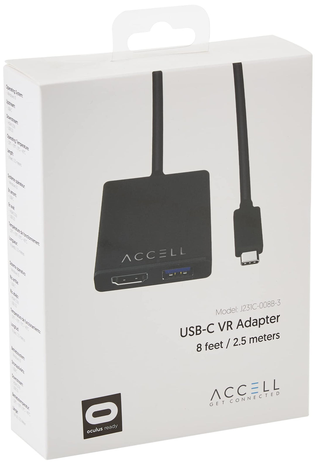 Accell USB-C VR Adapter - USB-C to HDMI & USB Compatible with Oculus Rift and Windows Mixed Reality Headsets Including HTC Vive Samsung Odyssey+ Dell Visor Lenovo Explorer HP Acer & Asus WMR