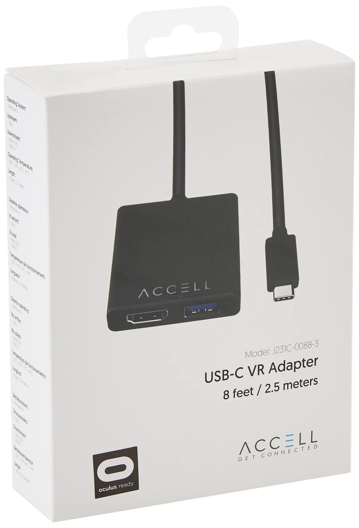 Accell USB-C VR Adapter - USB-C to HDMI & USB Compatible with Oculus Rift and Windows Mixed Reality Headsets Including HTC Vive Samsung Odyssey+ Dell Visor Lenovo Explorer HP Acer & Asus WMR