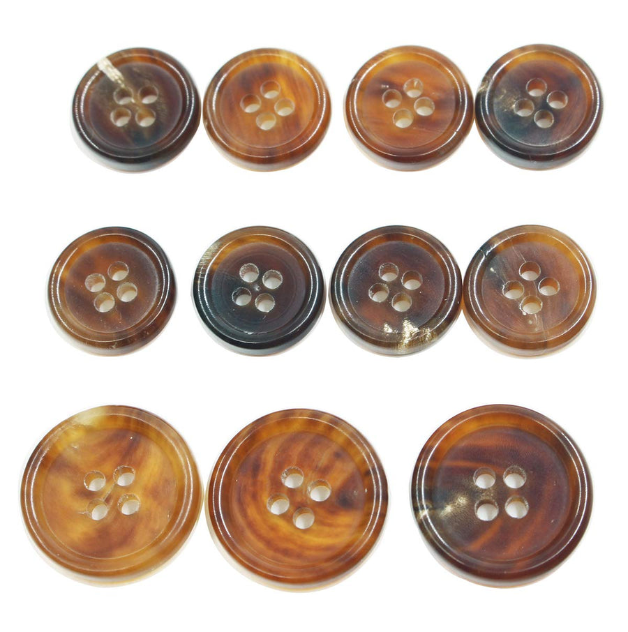 11 Pieces Genuine Natural Horn Blazer & Suits Button Set - for Blazer, Sport Coat, Uniform, Jacket (Light Brown)
