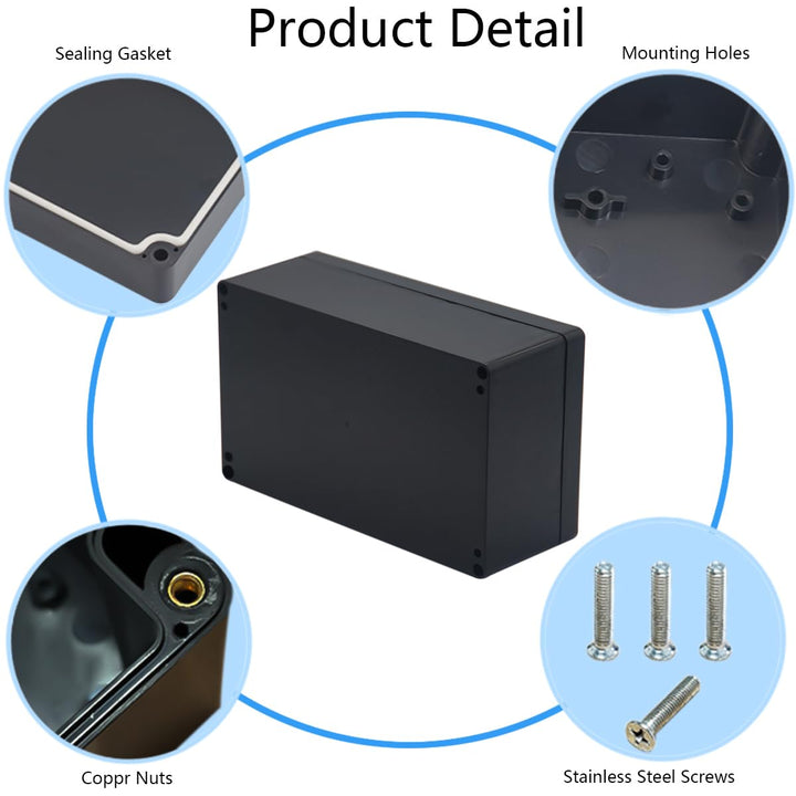 Otdorpatio Project Box ABS Plastic Black Electrical Box