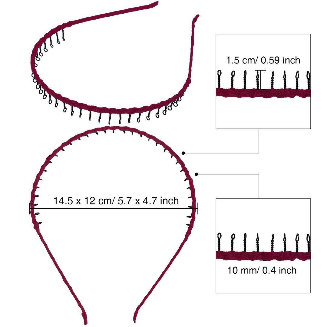 Zhanmai 10 Pieces Unisex Metal Teeth Comb Hair Hoop Hai