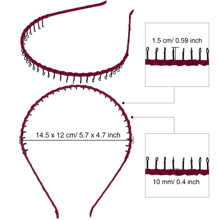 Zhanmai 10 Pieces Unisex Metal Teeth Comb Hair Hoop Hai