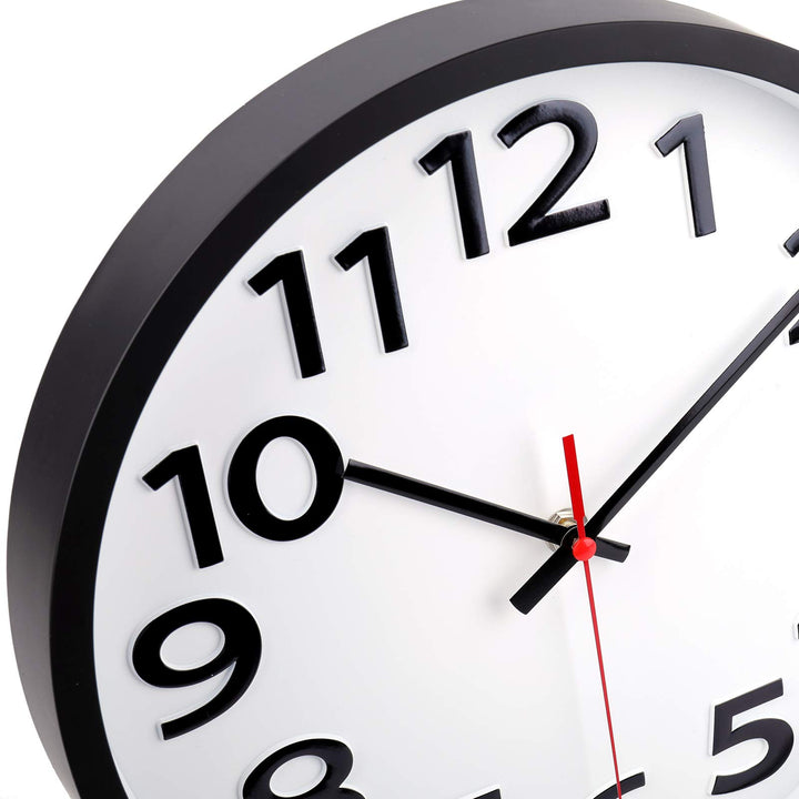 Wall Clock 12 Inch Silent Non-Ticking Big Numbers Easy to Read Wall Clocks Decorative for Office School Bedroom Home