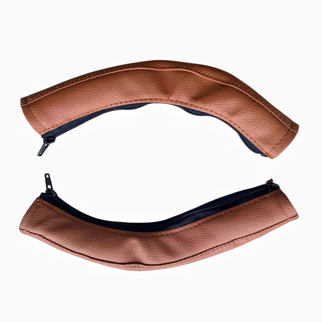 MINILUJIA One Pair Soft Smooth Leather Bumper Handlebar Sleeve Protect Case for Baby Stroller Dustproof Protect Cover with Zipper Close