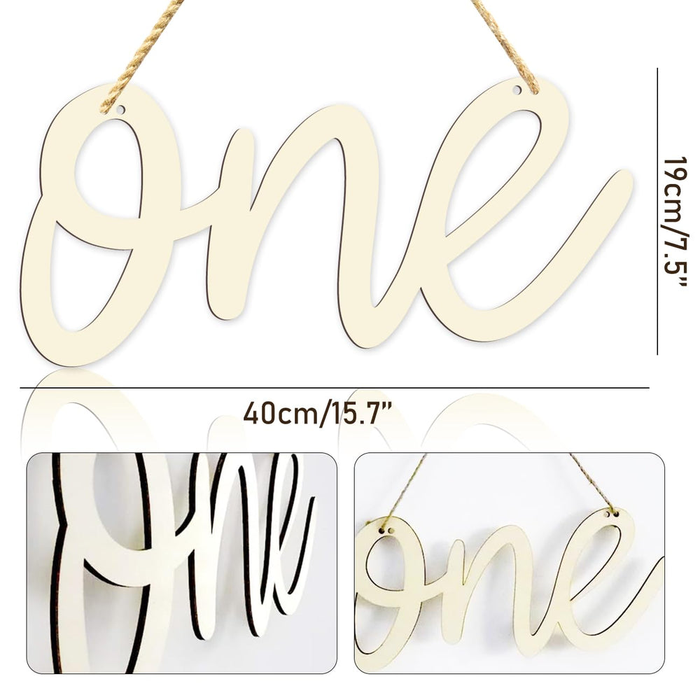 One Wooden Sign One Cutout Letter for 1st Birthday Part