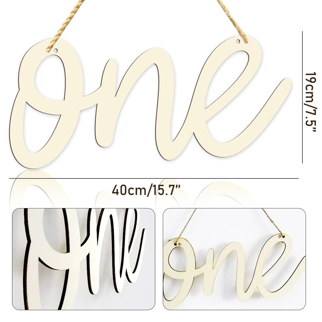 One Wooden Sign One Cutout Letter for 1st Birthday Part